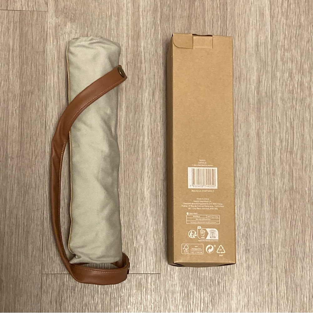 3/$30 Nespresso Barista Collection Beige Canvas Apron Neck Strap Tan - Picture 3 of 6